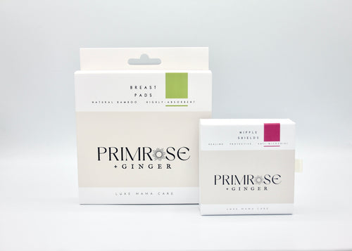 Postpartum breast care package with reusable breast pads and pure silver nipple shields