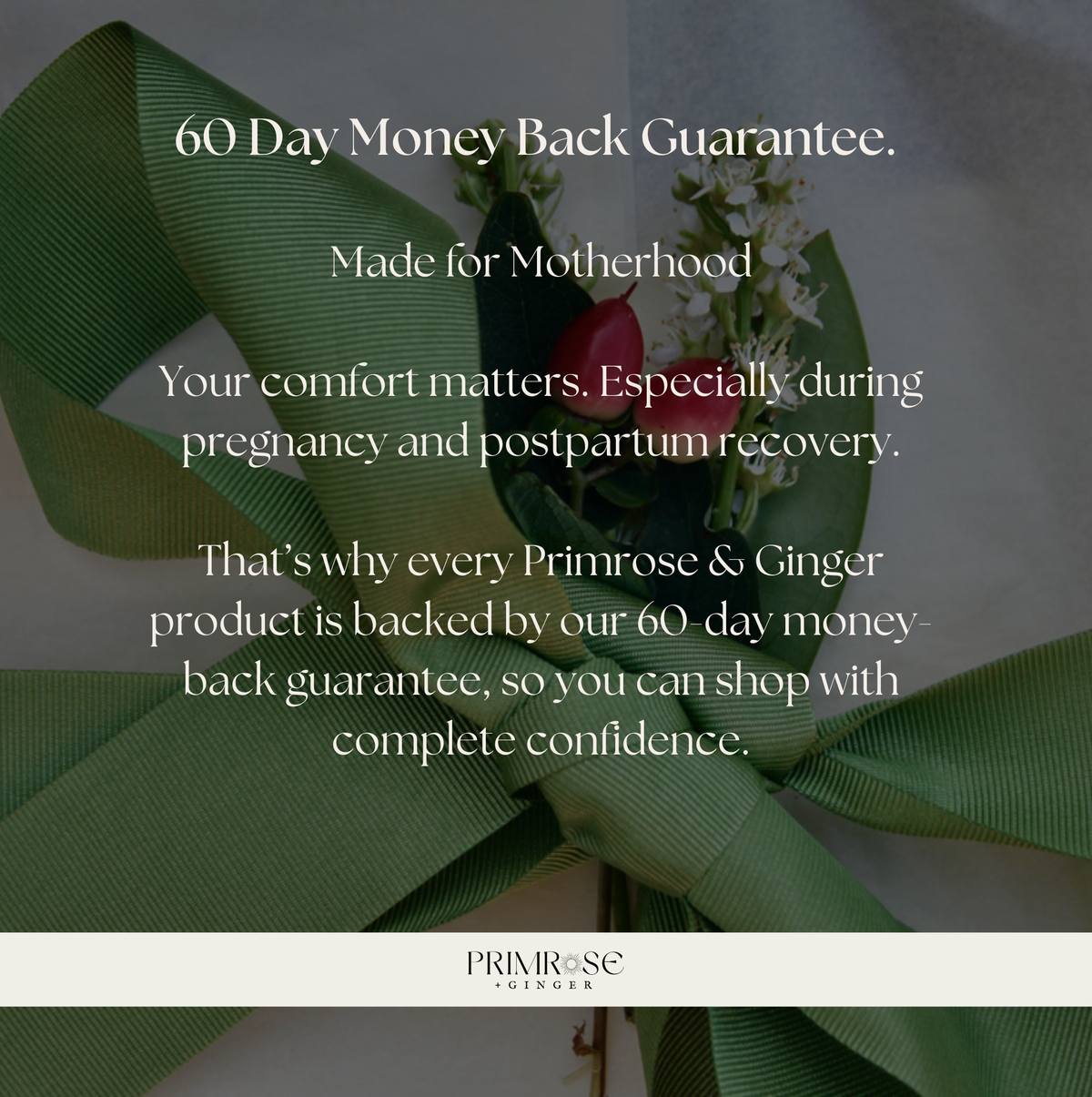 60 day money back guarantee for postpartum care package